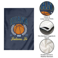 Vintage Indiana Basketball Graphic Garden Flag Retro 1967 Sports Indianapolis IN Fan