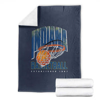Indiana Basketball Throwback Throw Blanket Retro Hoop Graphic for IN Fans Since 1967