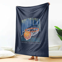 Indiana Basketball Throwback Throw Blanket Retro Hoop Graphic for IN Fans Since 1967