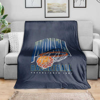 Indiana Basketball Throwback Throw Blanket Retro Hoop Graphic for IN Fans Since 1967