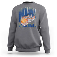Indiana Basketball Throwback Sweatshirt Retro Hoop Graphic for IN Fans Since 1967
