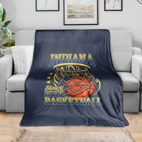 Indiana Basketball Flames Graphic Throw Blanket Vintage 1967 Fan Indy Hoops Pride