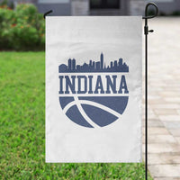 Indiana Skyline Basketball Garden Flag Distressed Urban Hoops Graphic for Indy Fans