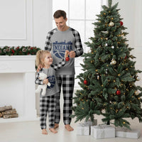 Indiana Skyline Basketball Plaid Pajama Set Distressed Urban Hoops Graphic for Indy Fans