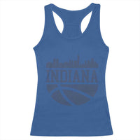Indiana Skyline Basketball Racerback Tank Top Distressed Urban Hoops Graphic for Indy Fans