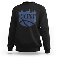 Indiana Skyline Basketball Sweatshirt Distressed Urban Hoops Graphic for Indy Fans