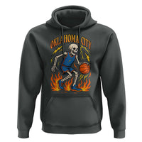 Oklahoma City Basketball Skeleton Hoodie OKC Hoops Fan Life Sport Lover - Wonder Print Shop