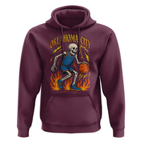 Oklahoma City Basketball Skeleton Hoodie OKC Hoops Fan Life Sport Lover - Wonder Print Shop
