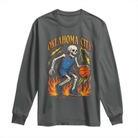 Oklahoma City Basketball Skeleton Long Sleeve Shirt OKC Hoops Fan Life Sport Lover - Wonder Print Shop