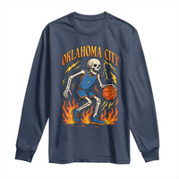 Oklahoma City Basketball Skeleton Long Sleeve Shirt OKC Hoops Fan Life Sport Lover - Wonder Print Shop