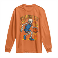 Oklahoma City Basketball Skeleton Long Sleeve Shirt OKC Hoops Fan Life Sport Lover - Wonder Print Shop