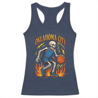 Oklahoma City Basketball Skeleton Racerback Tank Top OKC Hoops Fan Life Sport Lover - Wonder Print Shop