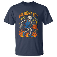 Oklahoma City Basketball Skeleton T Shirt OKC Hoops Fan Life Sport Lover - Wonder Print Shop