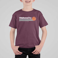 Retro Oklahoma City Basketball T Shirt For Kid Vintage OKC Hoops Lover Sports Fan - Wonder Print Shop