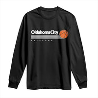 Retro Oklahoma City Basketball Long Sleeve Shirt Vintage OKC Hoops Lover Sports Fan - Wonder Print Shop