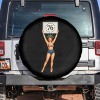 Vintage Patriotic Pin Up Girl 1776 Spare Tire Cover Statue of Liberty Retro Americana Graphic