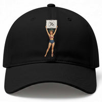 Vintage Patriotic Pin Up Girl 1776 Baseball Cap Statue of Liberty Retro Americana Graphic