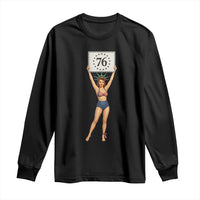 Vintage Patriotic Pin Up Girl 1776 Long Sleeve Shirt Statue of Liberty Retro Americana Graphic