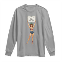Vintage Patriotic Pin Up Girl 1776 Long Sleeve Shirt Statue of Liberty Retro Americana Graphic
