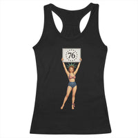 Vintage Patriotic Pin Up Girl 1776 Racerback Tank Top Statue of Liberty Retro Americana Graphic