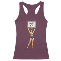 Vintage Patriotic Pin Up Girl 1776 Racerback Tank Top Statue of Liberty Retro Americana Graphic