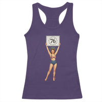 Vintage Patriotic Pin Up Girl 1776 Racerback Tank Top Statue of Liberty Retro Americana Graphic