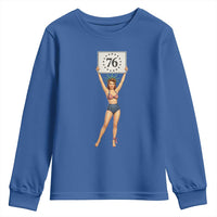 Vintage Patriotic Pin Up Girl 1776 Youth Sweatshirt Statue of Liberty Retro Americana Graphic