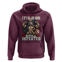 Still Undefeated 1776 to 2026 Muscular Uncle Sam Hoodie Buff Bodybuilder American Flag 250th Anniversary Semiquincentennial