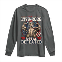 Still Undefeated 1776 to 2026 Muscular Uncle Sam Long Sleeve Shirt Buff Bodybuilder American Flag 250th Anniversary Semiquincentennial