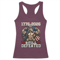 Still Undefeated 1776 to 2026 Muscular Uncle Sam Racerback Tank Top Buff Bodybuilder American Flag 250th Anniversary Semiquincentennial