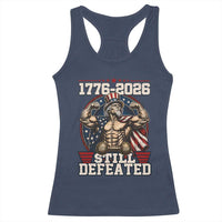 Still Undefeated 1776 to 2026 Muscular Uncle Sam Racerback Tank Top Buff Bodybuilder American Flag 250th Anniversary Semiquincentennial