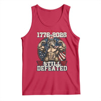 Still Undefeated 1776 to 2026 Muscular Uncle Sam Tank Top Buff Bodybuilder American Flag 250th Anniversary Semiquincentennial