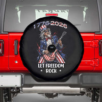 Let Freedom Rock Uncle Sam Rock Star Spare Tire Cover Funny Electric Guitar Player American Flag Suit 1776 to 2026 Semiquincentennial