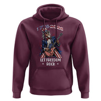 Let Freedom Rock Uncle Sam Rock Star Hoodie Funny Electric Guitar Player American Flag Suit 1776 to 2026 Semiquincentennial