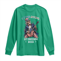Let Freedom Rock Uncle Sam Rock Star Long Sleeve Shirt Funny Electric Guitar Player American Flag Suit 1776 to 2026 Semiquincentennial
