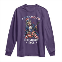 Let Freedom Rock Uncle Sam Rock Star Long Sleeve Shirt Funny Electric Guitar Player American Flag Suit 1776 to 2026 Semiquincentennial