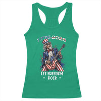 Let Freedom Rock Uncle Sam Rock Star Racerback Tank Top Funny Electric Guitar Player American Flag Suit 1776 to 2026 Semiquincentennial