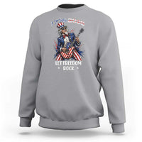 Let Freedom Rock Uncle Sam Rock Star Sweatshirt Funny Electric Guitar Player American Flag Suit 1776 to 2026 Semiquincentennial