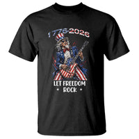 Let Freedom Rock Uncle Sam Rock Star T Shirt Funny Electric Guitar Player American Flag Suit 1776 to 2026 Semiquincentennial