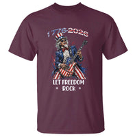 Let Freedom Rock Uncle Sam Rock Star T Shirt Funny Electric Guitar Player American Flag Suit 1776 to 2026 Semiquincentennial