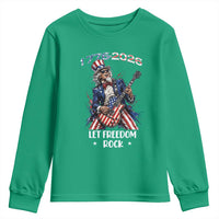 Let Freedom Rock Uncle Sam Rock Star Youth Sweatshirt Funny Electric Guitar Player American Flag Suit 1776 to 2026 Semiquincentennial