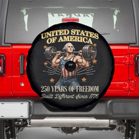 USA 250 Years of Freedom Muscular George Washington Weightlifter Spare Tire Cover Built Different Since 1776 Funny Patriotic 1st President Bodybuilder