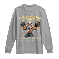USA 250 Years of Freedom Muscular George Washington Weightlifter Long Sleeve Shirt Built Different Since 1776 Funny Patriotic 1st President Bodybuilder