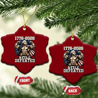 Still Undefeated 1776 to 2026 Muscular George Washington Ceramic Ornament Buff Bodybuilder American Flag Cape 250th Anniversary Semiquincentennial