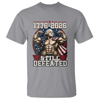 Still Undefeated 1776 to 2026 Muscular George Washington T Shirt Buff Bodybuilder American Flag Cape 250th Anniversary Semiquincentennial