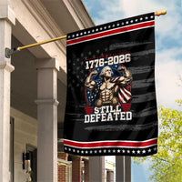 Still Undefeated 1776 to 2026 Muscular George Washington Patriotic Garden Flag Buff Bodybuilder American Flag Cape 250th Anniversary Semiquincentennial