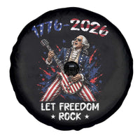 Let Freedom Rock George Washington Rock Star Spare Tire Cover Funny Electric Guitar Player American Flag Suit 1776 to 2026 Semiquincentennial