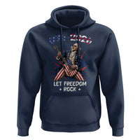 Let Freedom Rock George Washington Rock Star Hoodie Funny Electric Guitar Player American Flag Suit 1776 to 2026 Semiquincentennial