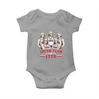 Dream Team of 1776 Funny Founding Fathers Basketball Players Baby Onesie Patriotic Sports Team Parody 4th of July 250th Anniversary