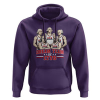 Dream Team of 1776 Funny Founding Fathers Basketball Players Hoodie Patriotic Sports Team Parody 4th of July 250th Anniversary